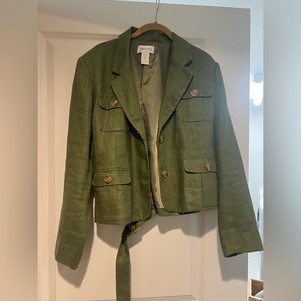 Chadwicks Olive Linen Blazer